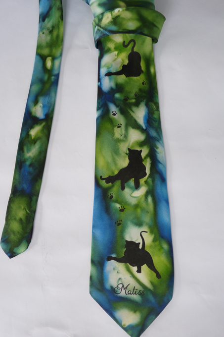 Расписный шелковый галстук с Тиграми